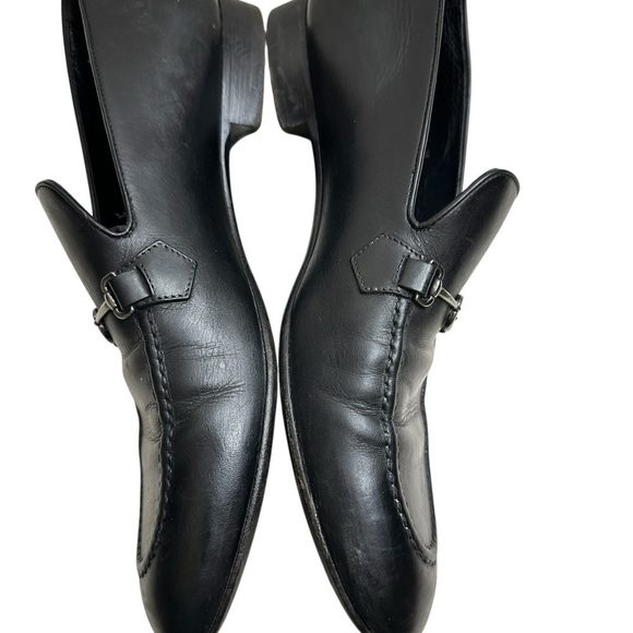Louis Vuitton Black Leather Slip-On Loafers